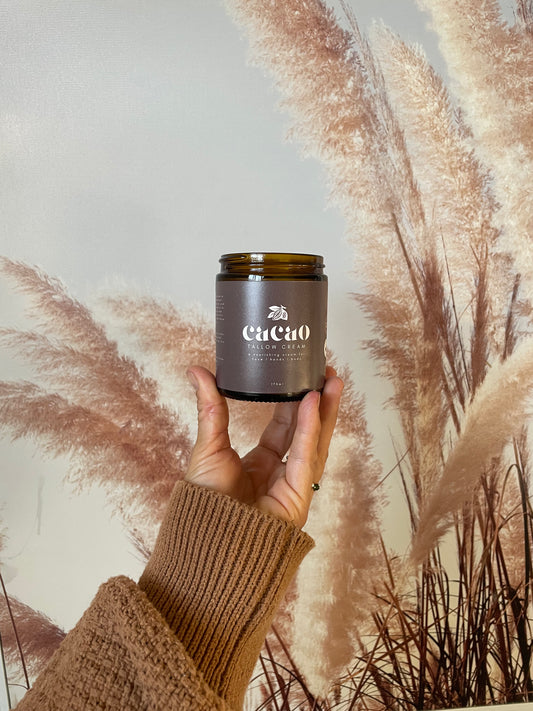 Cacao- vanilla Grass-Fed Tallow Cream for Skin – Nourishing Natural Skincare